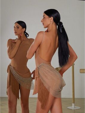 Zym Dance Style tan wrap up skirt